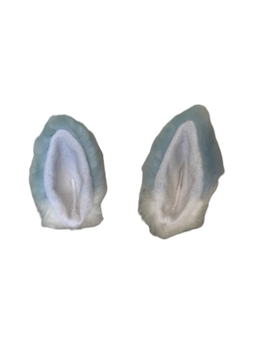 Fuzzy White Bunny Ear clips faux fur fox ears possibly